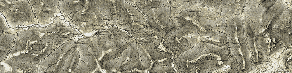 Old map of Lary Burn in 1908-1909