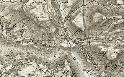 Old map of Achnacloich in 1906-1908