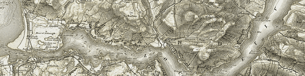 Old map of Achnacloich in 1906-1908