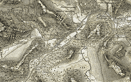 Old map of Invergelder in 1908
