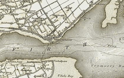 Old map of Invergordon in 1911-1912
