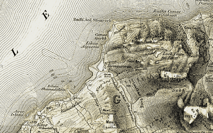 Old map of Am Bidein in 1908