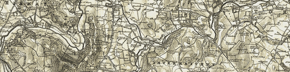 Old map of Auchininna in 1910