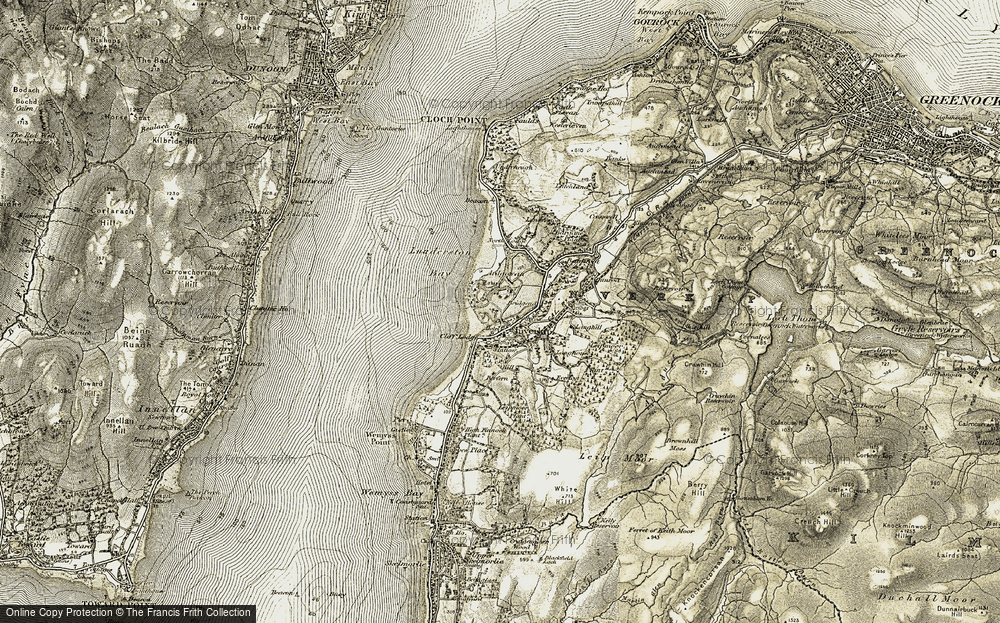 Old Map of Historic Map covering Bankfoot in 1905-1906