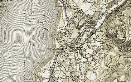 Old map of Bargane Hill in 1905-1906
