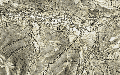 Old map of Allt Làire in 1906-1908