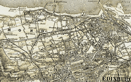 Old map of Inverleith in 1903-1906