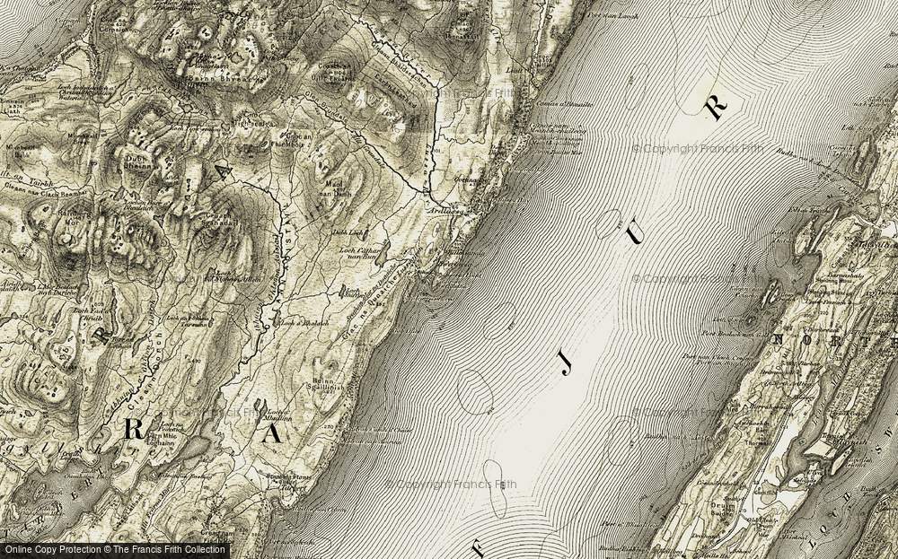 Old Map of Historic Map covering Abhainn Ghleann Aoistail in 1906-1907