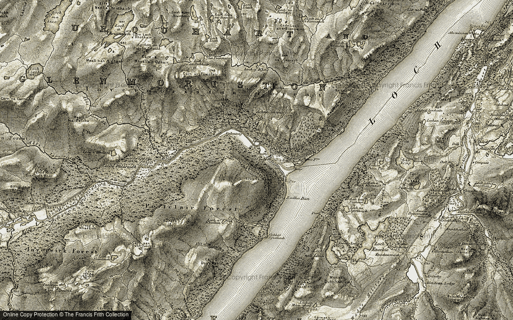 Old Map of Invermoriston, 1908-1912 in 1908-1912