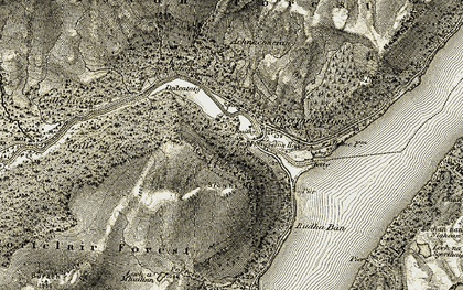 Old map of Achnaconeran in 1908-1912