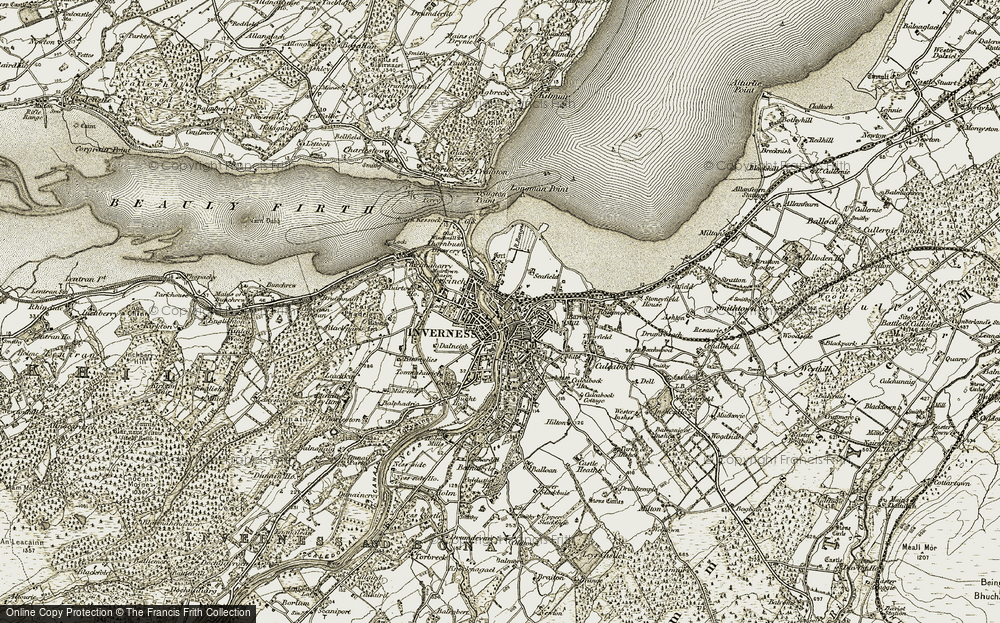 Old Map of Inverness, 1908-1912 in 1908-1912