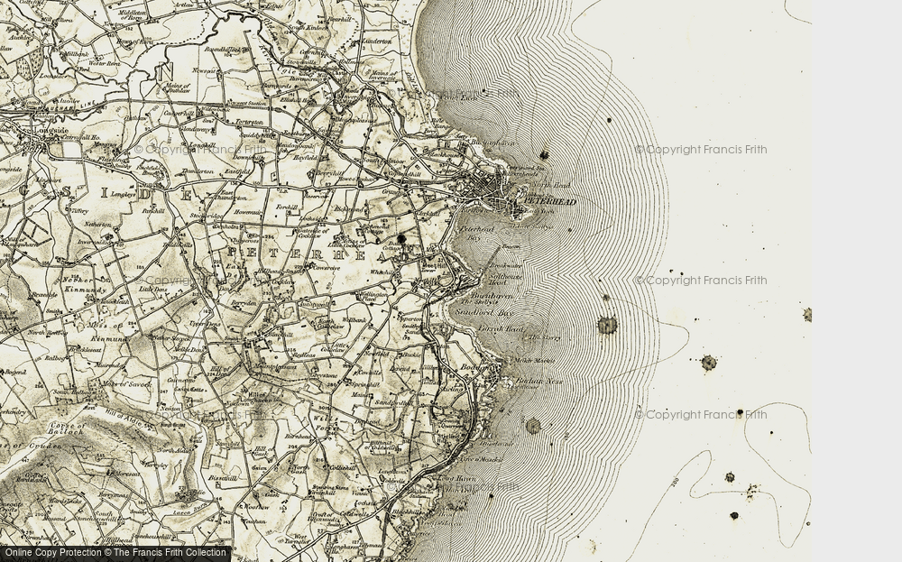 Old Map of Invernettie, 1909-1910 in 1909-1910