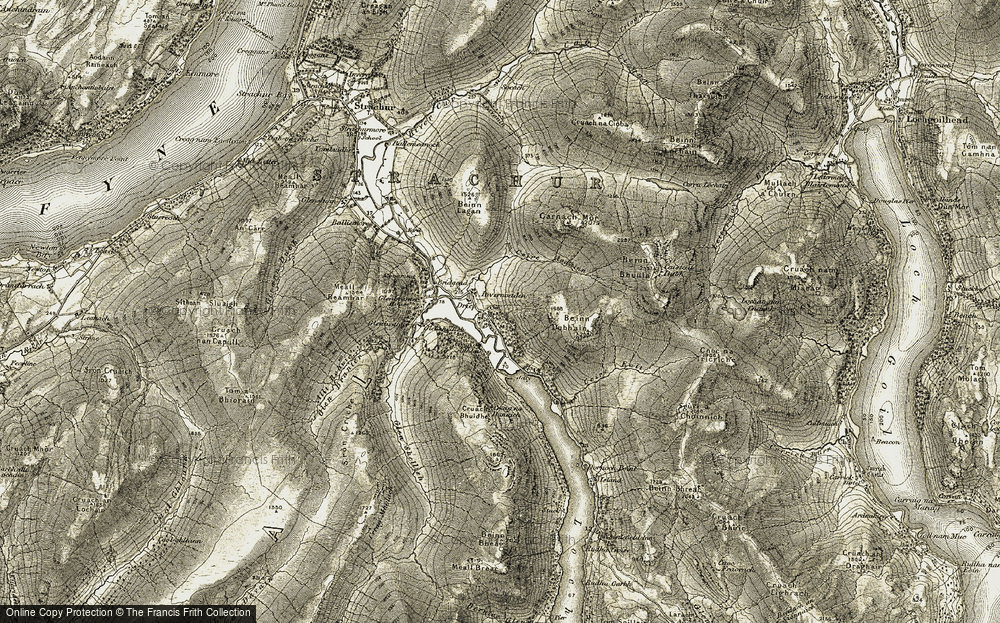 Old Map of Historic Map covering Beinn Bheula in 1905-1907