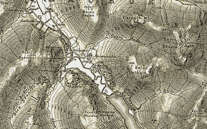 Old map of Beinn Bheula in 1905-1907