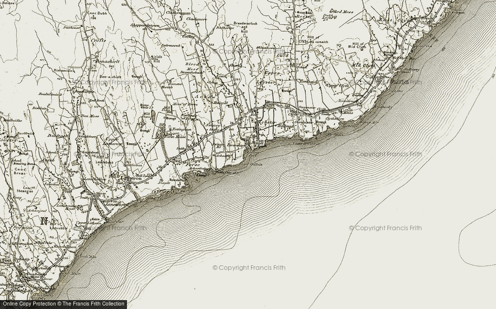 Old Map of Invershore, 1911-1912 in 1911-1912