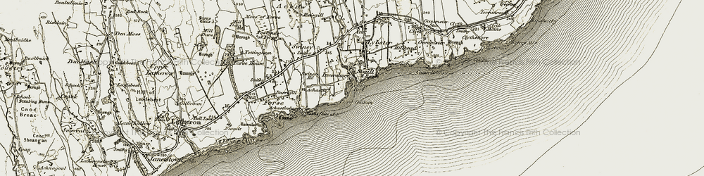 Old map of Invershore in 1911-1912
