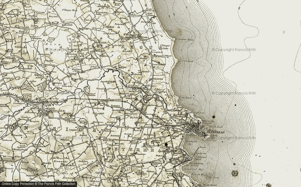 Old Map of Inverugie, 1909-1910 in 1909-1910