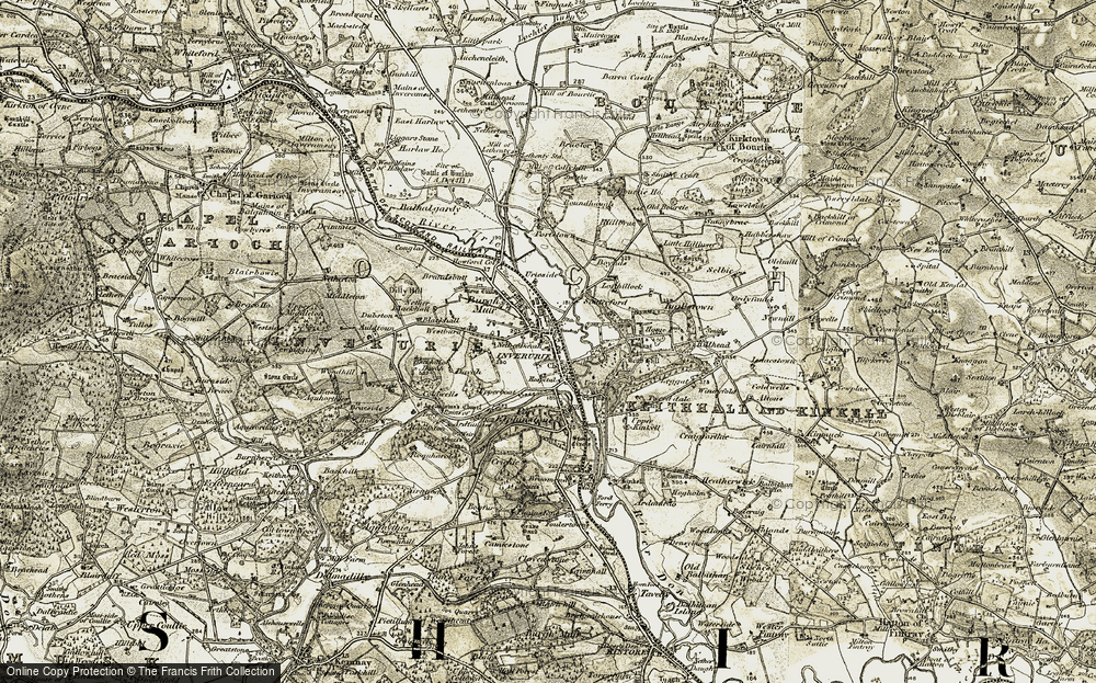 Old Map of Historic Map covering Boynds in 1909-1910