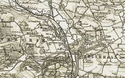 Old map of Inverurie in 1909-1910