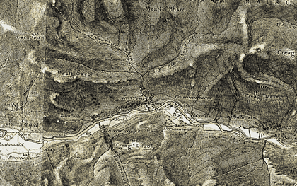 Old map of Allt Coire à Chearcaill in 1906-1908