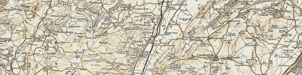 Old map of Botvyle in 1902-1903