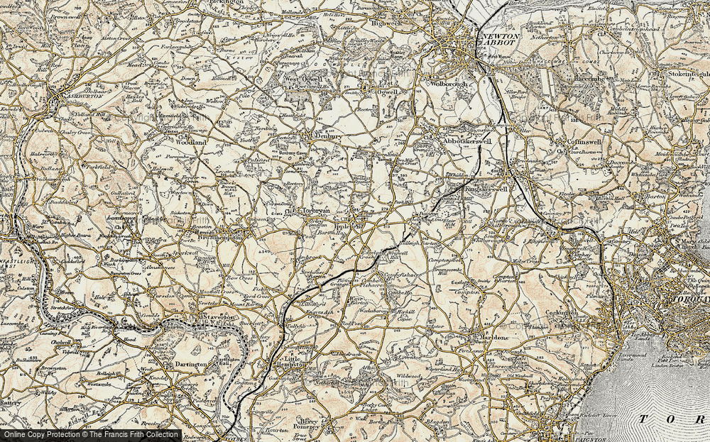 Old Map of Ipplepen, 1899 in 1899
