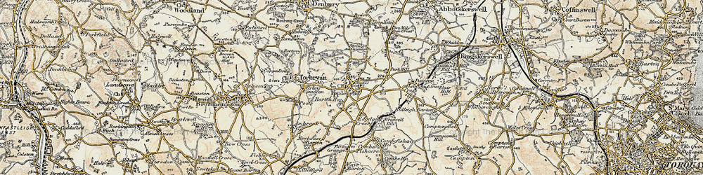 Old map of Ipplepen in 1899