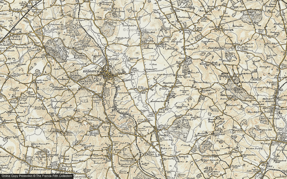 Old Map of Ipsley, 1901-1902 in 1901-1902