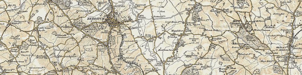 Old map of Ipsley in 1901-1902