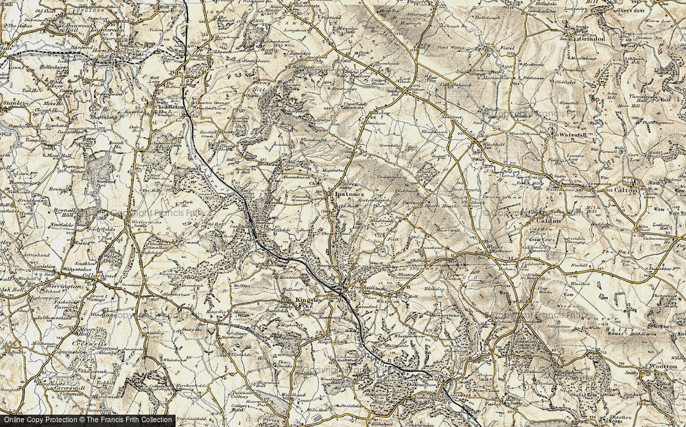Old Map of Ipstones, 1902 in 1902