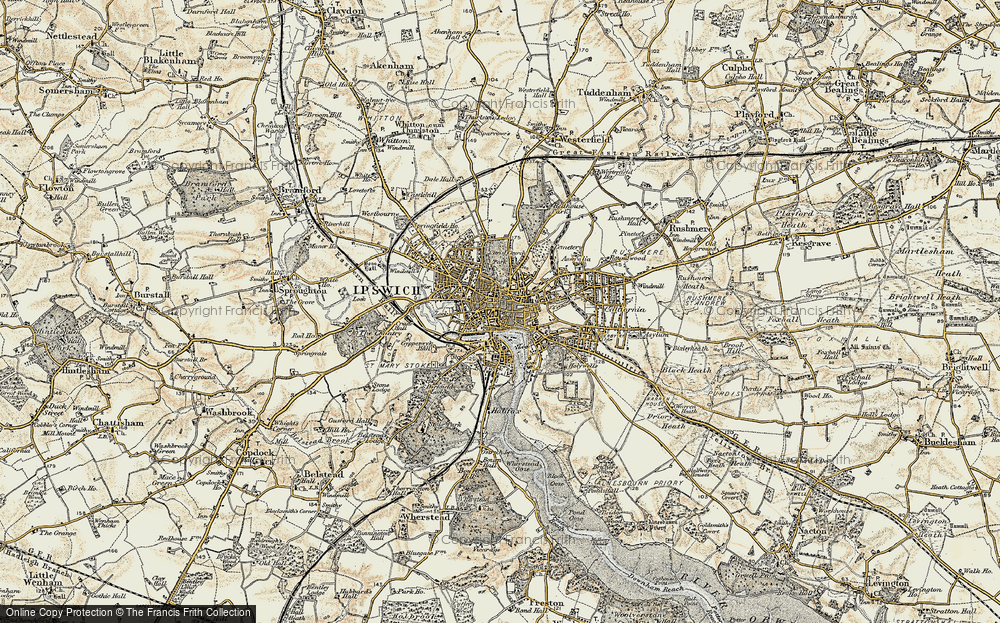 Old Map of Ipswich, 1898-1901 in 1898-1901