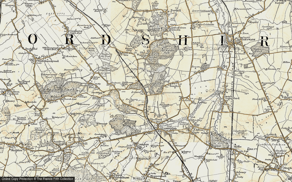 Old Map of Historic Map covering Southill Park in 1898-1901