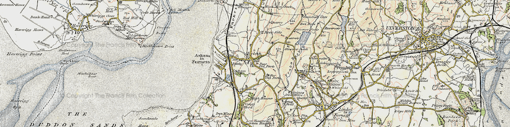 Old map of Ireleth in 1903-1904