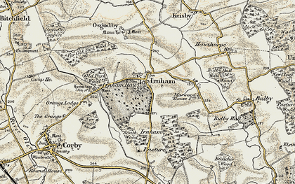 Old map of Irnham in 1902-1903