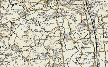 Old map of Bures Manor in 1898-1909