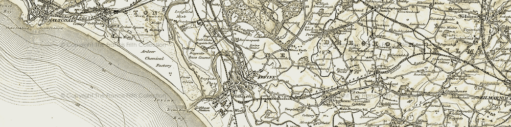Old map of Irvine in 1905-1906