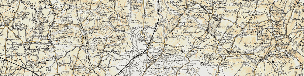 Old map of Isfield in 1898