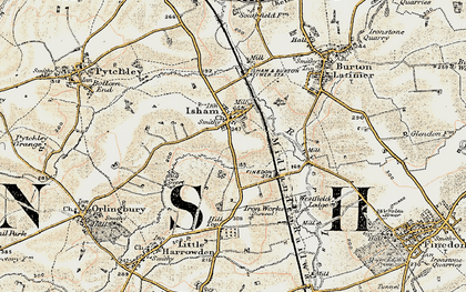 Old map of Isham in 1901