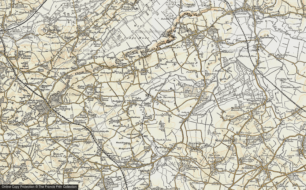 Old Map of Isle Brewers, 1898-1900 in 1898-1900