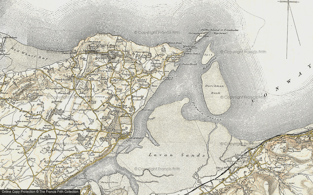 Old Map of isle of anglesey coastal path, 1903-1910 in 1903-1910