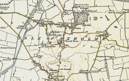 Old map of Isle of Axholme in 1903