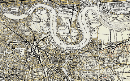 Old map of Isle of Dogs in 1897-1902