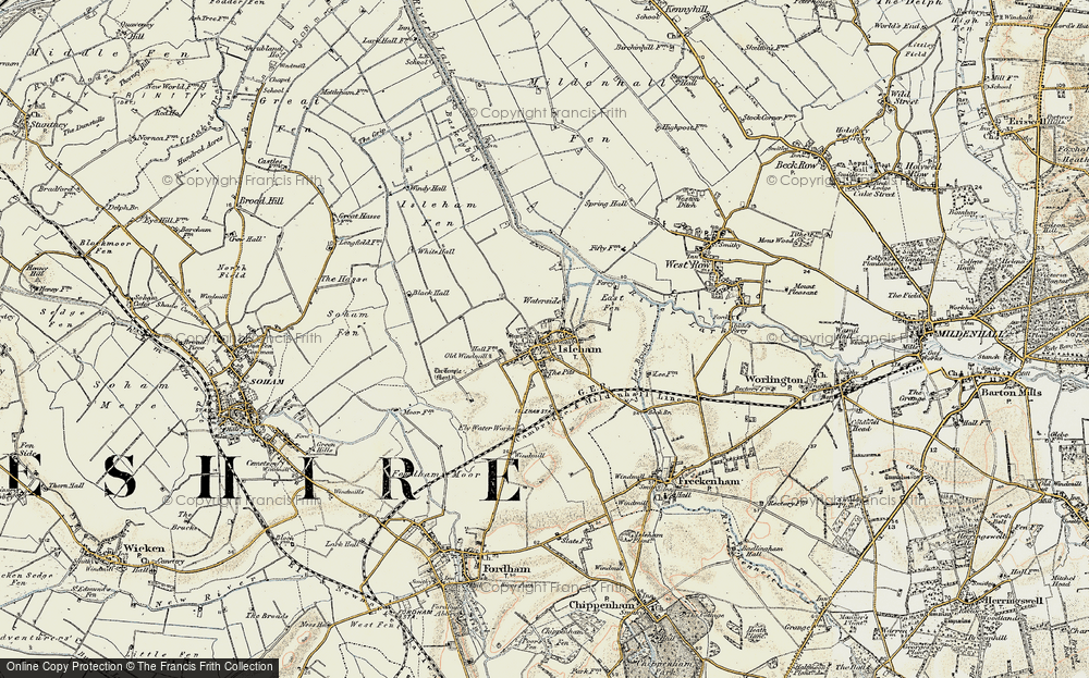 Old Map of Isleham, 1901 in 1901