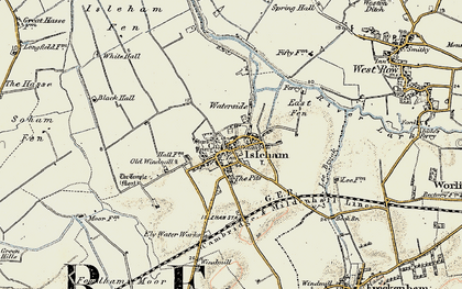 Old map of Isleham in 1901
