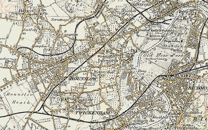 Old map of Isleworth in 1897-1909