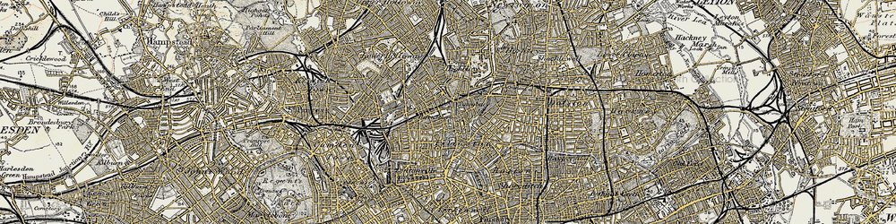 Old map of Islington in 1897-1902