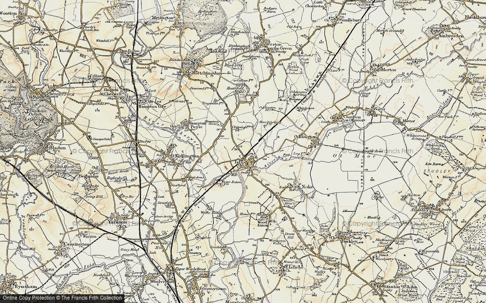 Old Map of Historic Map covering Oxfordshire in 1898-1899