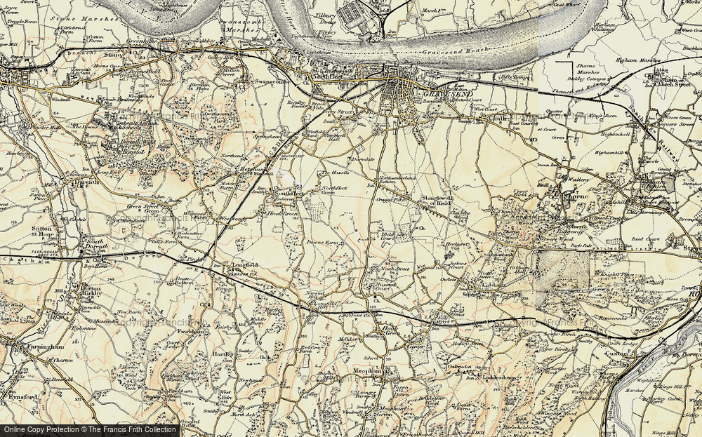 Old Map of Istead Rise, 1897-1898 in 1897-1898