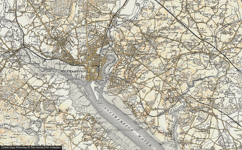 Old Map of Itchen, 1897-1909 in 1897-1909