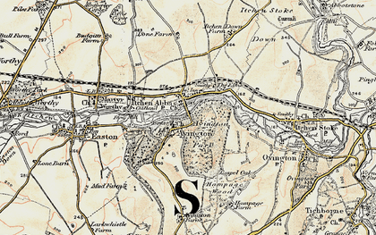 Old map of Itchen Abbas in 1897-1900